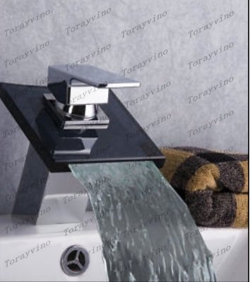 Free Shipping New Brand Bathroom Faucet Basin Mixer Chrome Finishing Waterfall Tap Glass Faucet Hot SellingZ217