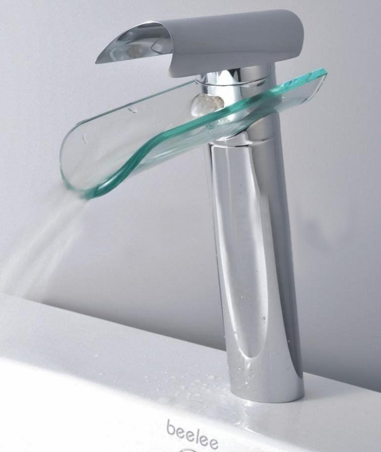Free Shipping New Glass Basin Faucet Waterfall QH0814H