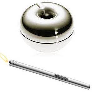 Free Shipping, Carl Mertens, Germany, Denmark Silver Apples of The Ignition Bar + Stainless Steel Ashtray, Christmas Gift 2pc