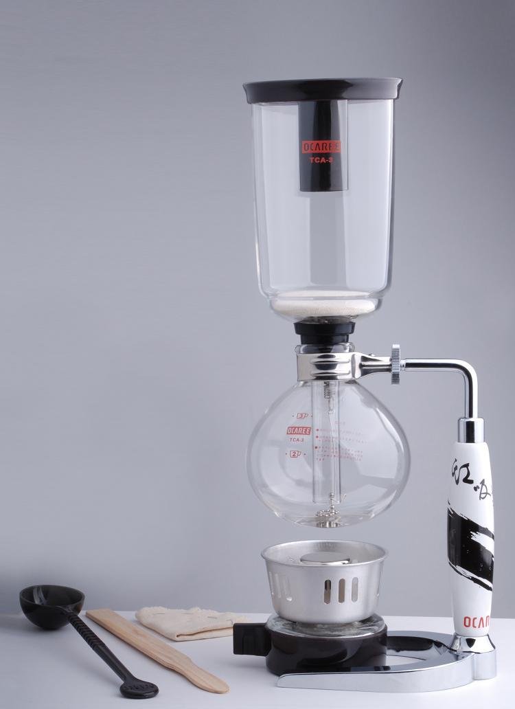 New Tabletop Coffee Syphons, Vacuum Coffee Pot TCA-3 Ceramic HandleOFFEE MAKER Ceremic