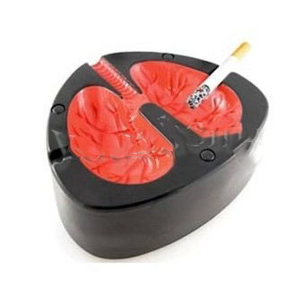 Novelty Electronic Coughing Screaming Cigarette Ashtray Lung Pattern Reminder Health Gifts