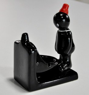 Free Shipping! New Creatives Relex White Collar Guy Can Flushing Toilet of Ashtray with Ceramic