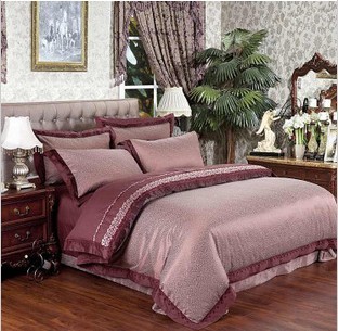 100% Pure Cotton European Soft Tribute Silk Jacquard Weave 4pcs Bedding Set Home Textile Duvet Sets