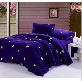 Korean Coral Fleece Princess Thickened Super Soft 4pcs Bedding Set Home Textile Duvet Sets