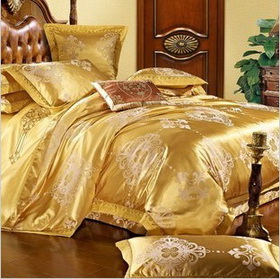 Tencel Tribute Silk European Style Jacquard Weave Hollow Voile Lace 4pcs Bedding Set Home Textile Duvet Sets