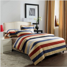 100% Pure Cotton Stripes 4pcs Bedding Set Home Textile Duvet Sets