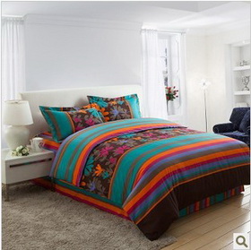 100% Pure Cotton Twill Textile Printing Folk 4pcs Bedding Set Home Textile Duvet Sets