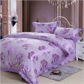 100% Pure Cotton Tribute Silk Jacquard Weave 4pcs Bedding Set Home Textile Duvet Sets