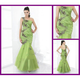 2011 Gorgeous Mermaid Green Evening Dress Floor Length