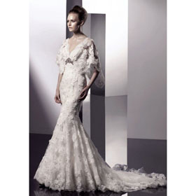 Lace Bridal Wedding Dress + Lace Jacket 2011 Fashion Design Floor Length Wholesale Price+free Shipping Top Quality