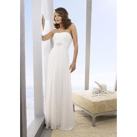 EB0313 New Arrival Popular Floor Length Strapless Chiffon Destination Wedding Dress