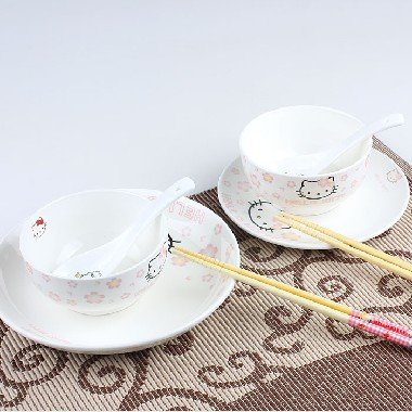 Cute KT10PCS Bone China Dishware