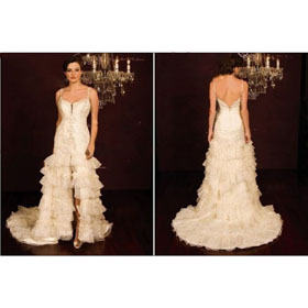 Free Shipping Elegant A-line Floor Length Lace Wedding Dress