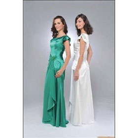 CTED41406 White Elegant Jewel Satin Floor Length Bridesmaid Prom Dress 2011