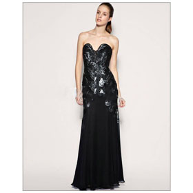 Black Long Formal Dress DK138 Court Train Floor Length