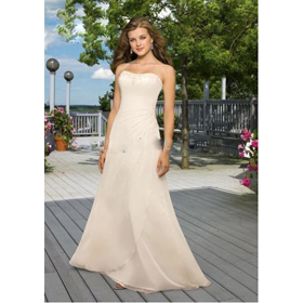 Line Skirt Floor Length Simple Informal Wedding Gown ,Beach Wedding Dresses&1787 Chiffon Strapless A