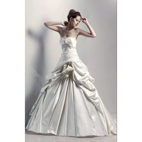 Hot Sale Beaded Bridal Wedding Dress 2011 Fashion Design Floor Length Wholesale Price+free Shipping Top Quality