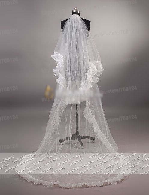 New Arrival Free Shipping Simple Style Lace Bridal Veil Head Veil Mopping Floor Length Dress