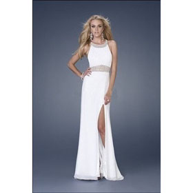 2011 White New Sexy Evening Dress Beading Floor Length