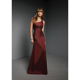 Free Shipping Latest Floor Length A Line One Shoulder Satin Taffeta Bridesmaid Dress/Bridesmaid Gown/Evening Dress BN088