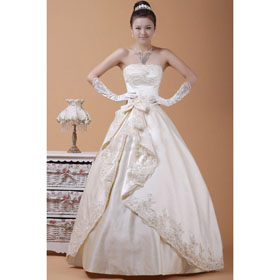 Wedding Dress, A-line Backless Floor Length Satin F830 Free Shipping