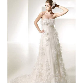 Free Shipping 2011 Newest 2011 Customized Fast Delivery Floor Length Strapless Attractive Design Wedding Gown