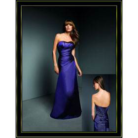 Mori Lee Bridesmaid Dress Evening Dress Satin Dress Pleated Bust Full Wrapped Bodice Floor Length
