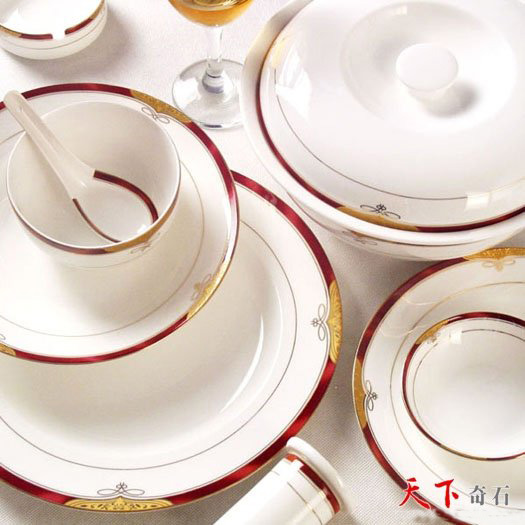 Free Shipping Beautiful 58pcs Bone China Dinner Set