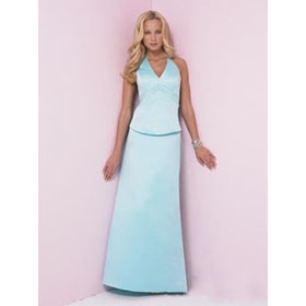 Satin Formal Gown/party/prom/Bridesmaid/evening Dress Customize E1174 Halter Floor Length