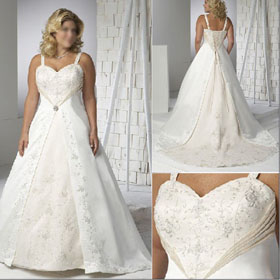 Free Shipping/A-line/Sleeveless/Satin/Floor Length/Plus Size Wedding Dress/Bridal AU8030