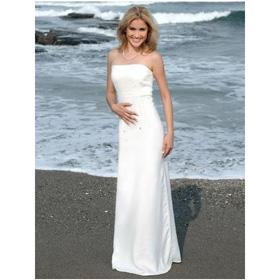 Dress/Informal Wedding Dress. Column Strapless Floor Length Chiffon Beach Wedding