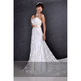 Free Shipping Custom Made Top Quality Fabric Floor Length,2011 New Style of Elegant Wedding Dress