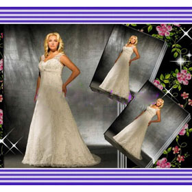 Sleeveless Wedding Bridal Wear Floor Length , Free Shipping Bridal Gown AL065