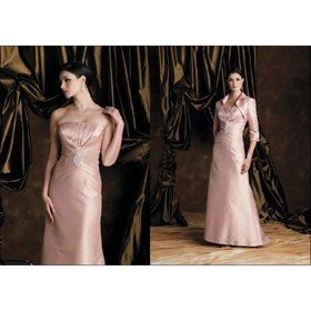 A-Line V-neck Floor Length Satin Mother of The Bride Dresses