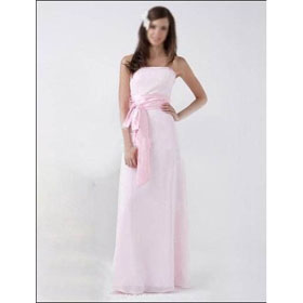 Free Shipping!Strapless Floor Length With Elegant Ribbon Evening Cocktail Dress KLN-E120