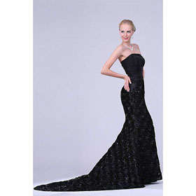 ED42020 Strapless Mermaid Floor Length Design With Embroidered Decoration Evening Dress Cocktail Dress