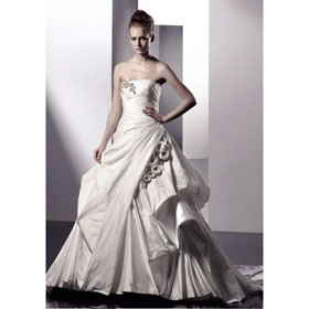Hot Sale Beaded Black Patterns Bridal Wedding Dress 2011 Fashion Design Floor Length Wholesale Price+free Shipping Top Quality