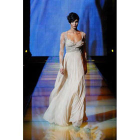 OEM-A698)July Lover Tale,2011 Long Sleeve Chiffon and Lace Floor Length Plus Size Bridal Evening Dress.evening Gown Formalwear