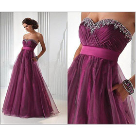 Best Selling Strapless A-line Floor Length Any Color Organza Sweetheart Neckline Formal Evening Dress &prom Dress for 2011