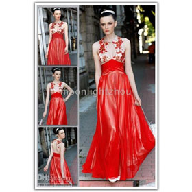 Ankle Floor Length 2010 Women's Evening Dresses Dress Red Chiffon Strappy Sleeveless