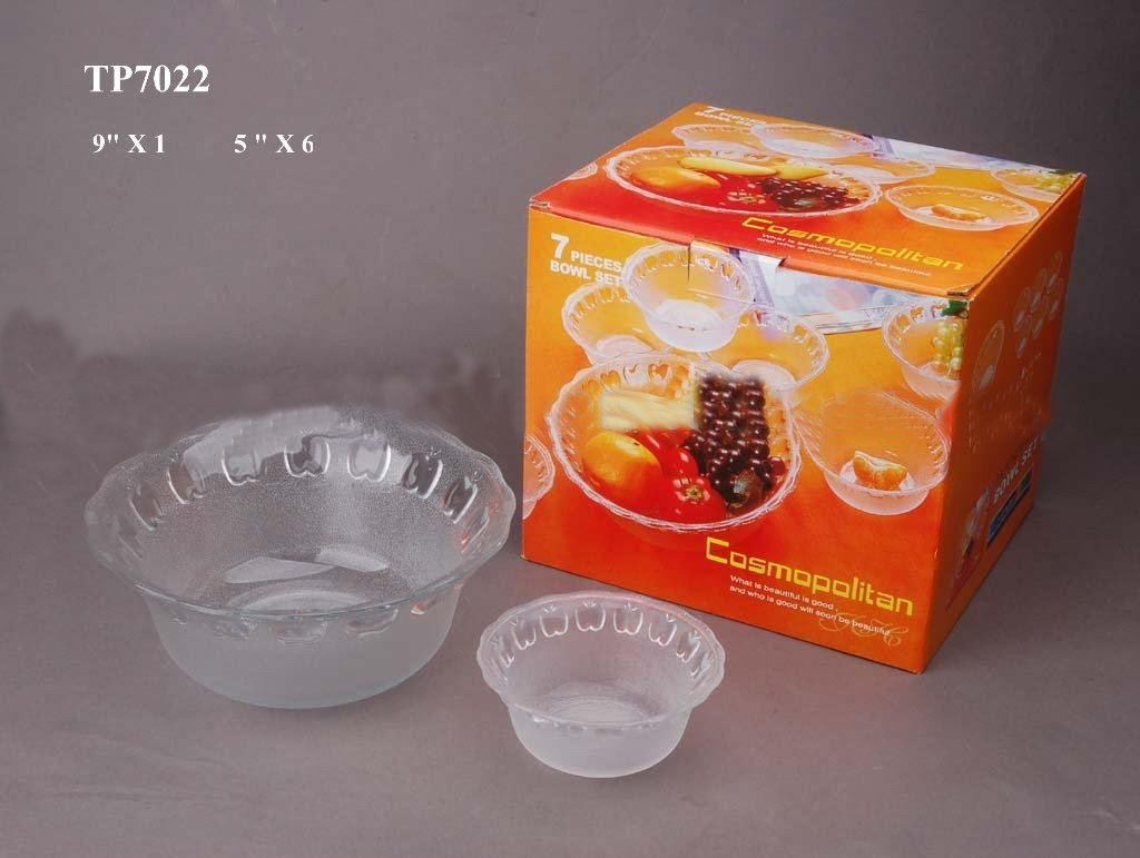 7pcs High Quality Glass Salad Bowl Set