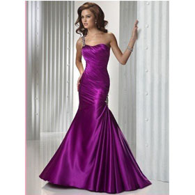 Free Shipping One Shoulder Sleeveless Floor Length Jewels Purple Peony Formal Gowns