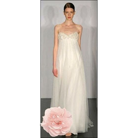 2011 Hot On Sale Fashion Sexy Chiffon and Stain Applique V Neck Strapless Floor Length Simply Spaghetti Wedding Gowns D07