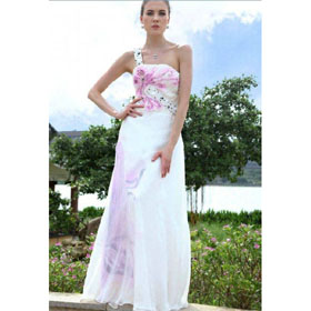 Hot Sellling Lady Wedding Dress D30159 One-shoulder Silk Dress Floor Length Plus Size