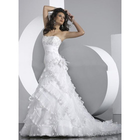 New Arrival Unique Bridal Gowns High Quality Floor Length Applique Wedding Dresses 2057