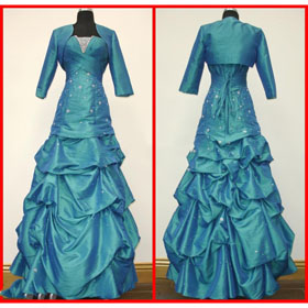 Contoured Sequins Fold Popular Two Pieces Quinceanera Dresses Taffeta A-line Strapless Floor Length