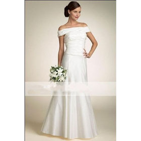 Princess A-Line Sleeveless Off-The-Shoulder Satin None Zipper Up Floor Length Wedding Dresses