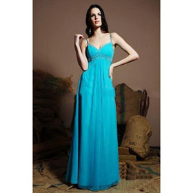 Empire Waist Chiffon Gown Sweetheart Neckline Thin Spaghetti StrapsBridesmaid Dresses Floor Length
