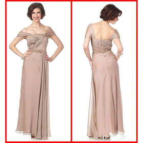 Fold Sequins Chiffon 2011 Elegant Off-the-shoulder Evening/Prom Dresses Sheath Floor Length Pretty
