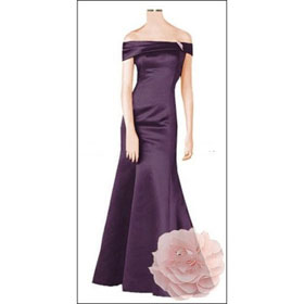 A-line Floor Length Off Shoulder Stain Wedding Dresses